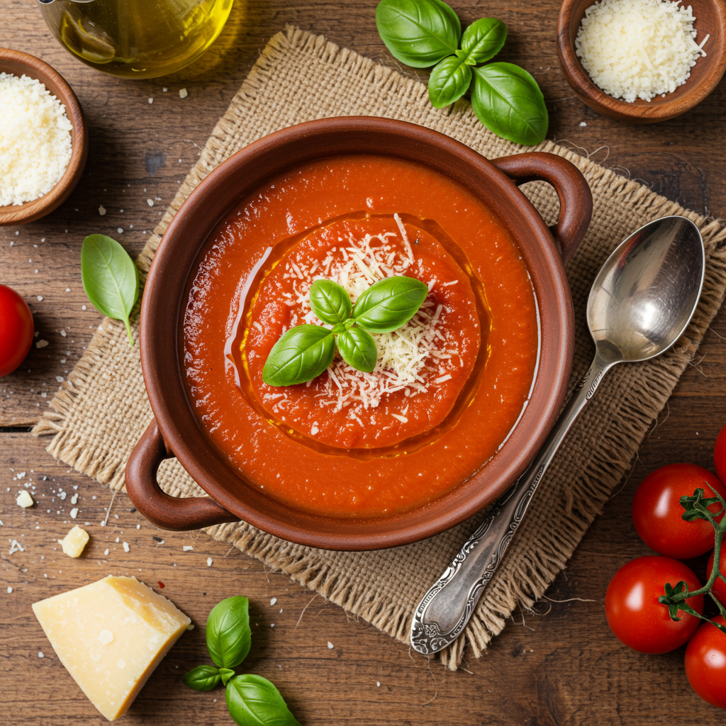 Tomatensoep met Basilicum