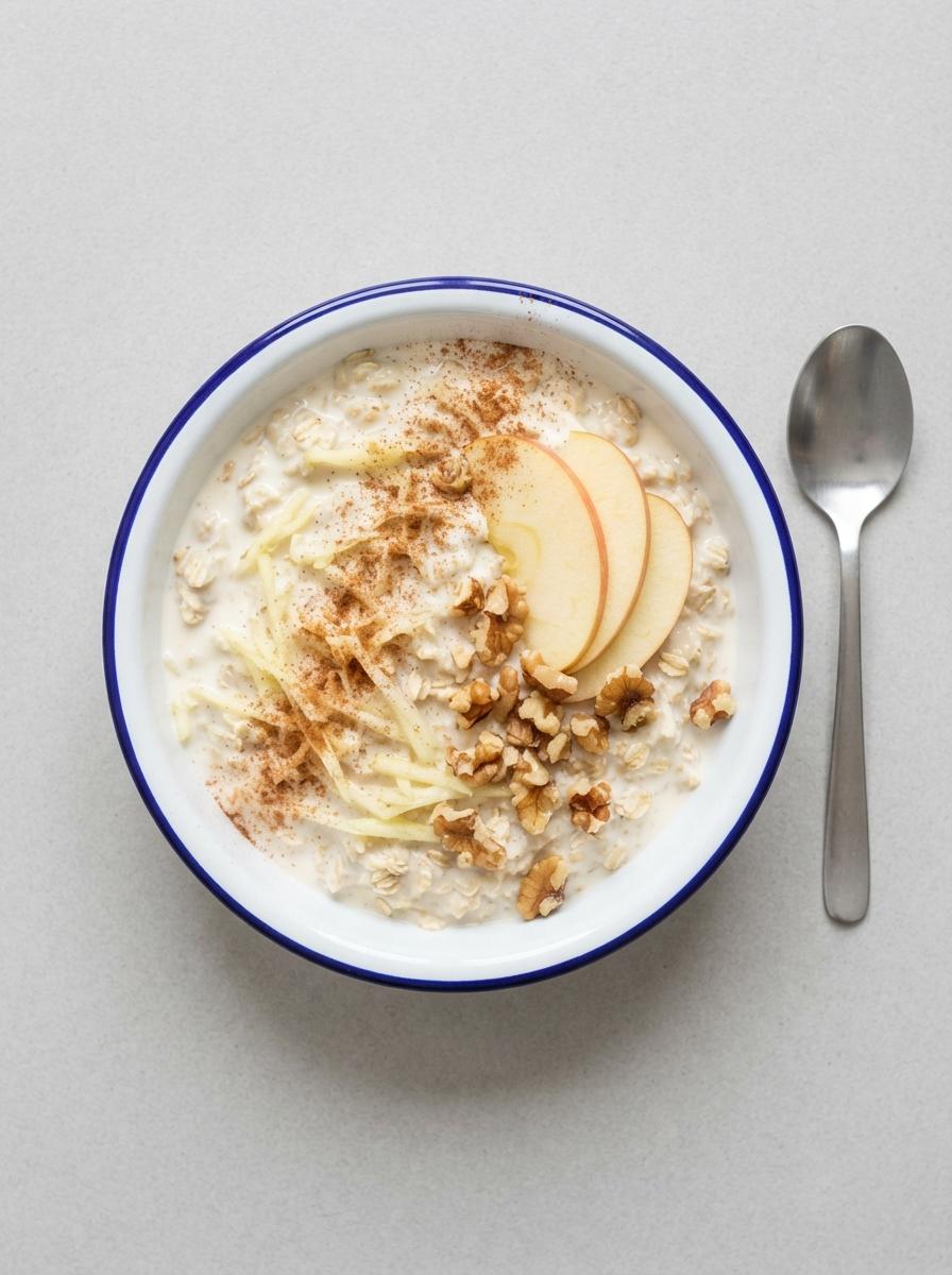 Eiwitrijke appeltaart overnight oats