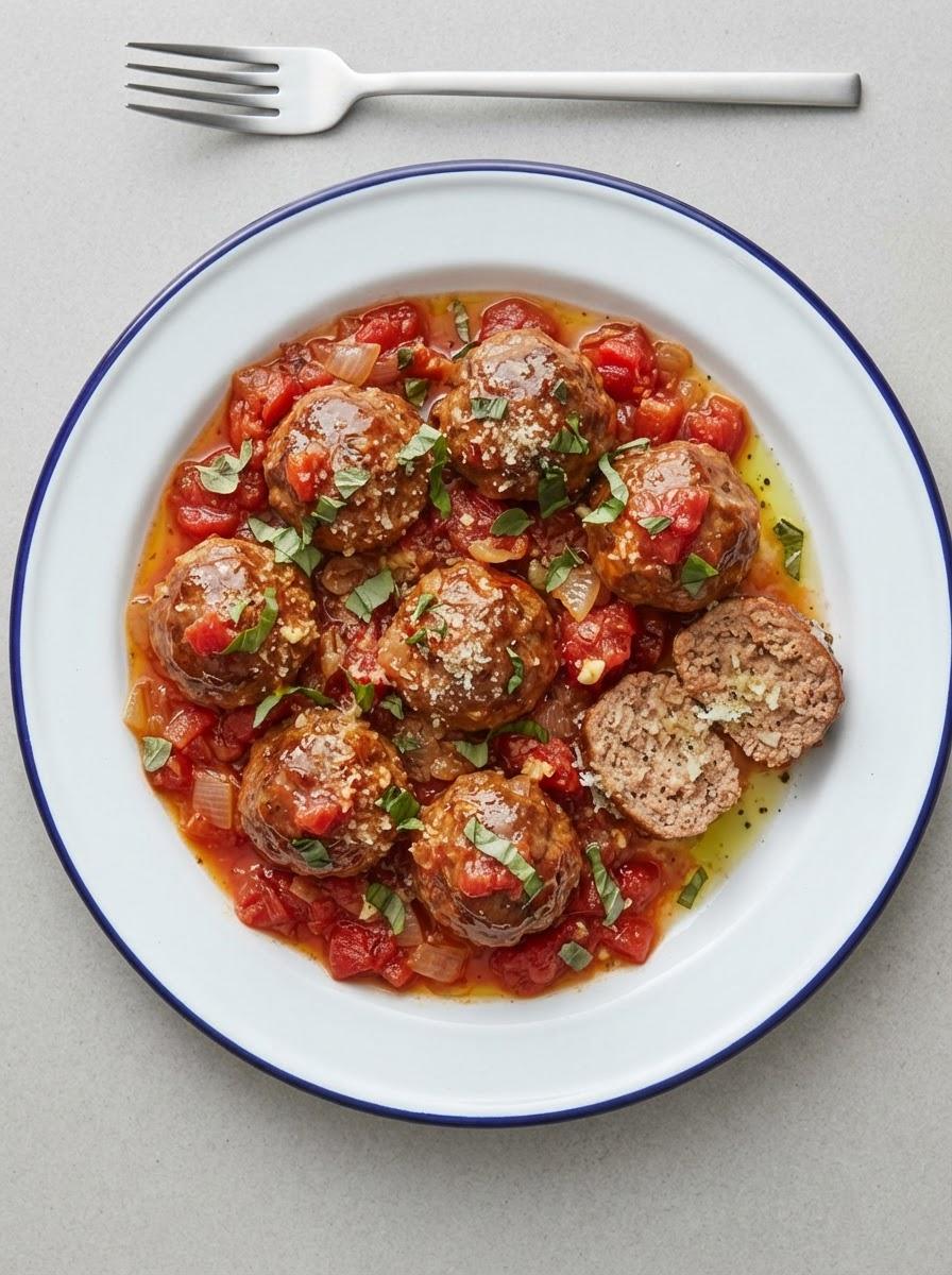 Koolhydraatarme gehaktballen in tomatensaus