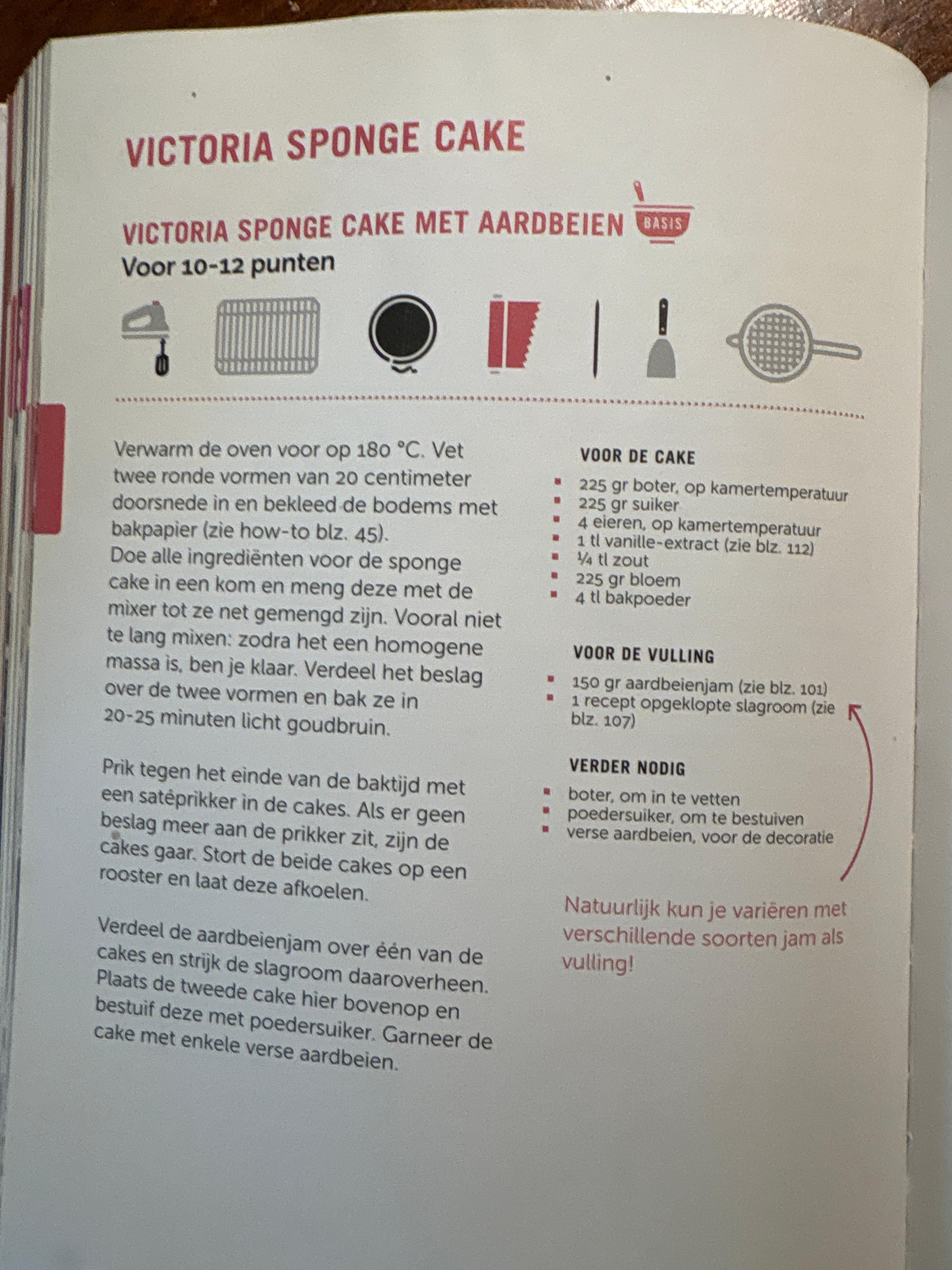 Victoria Sponge Cake met Aardbeien Basis