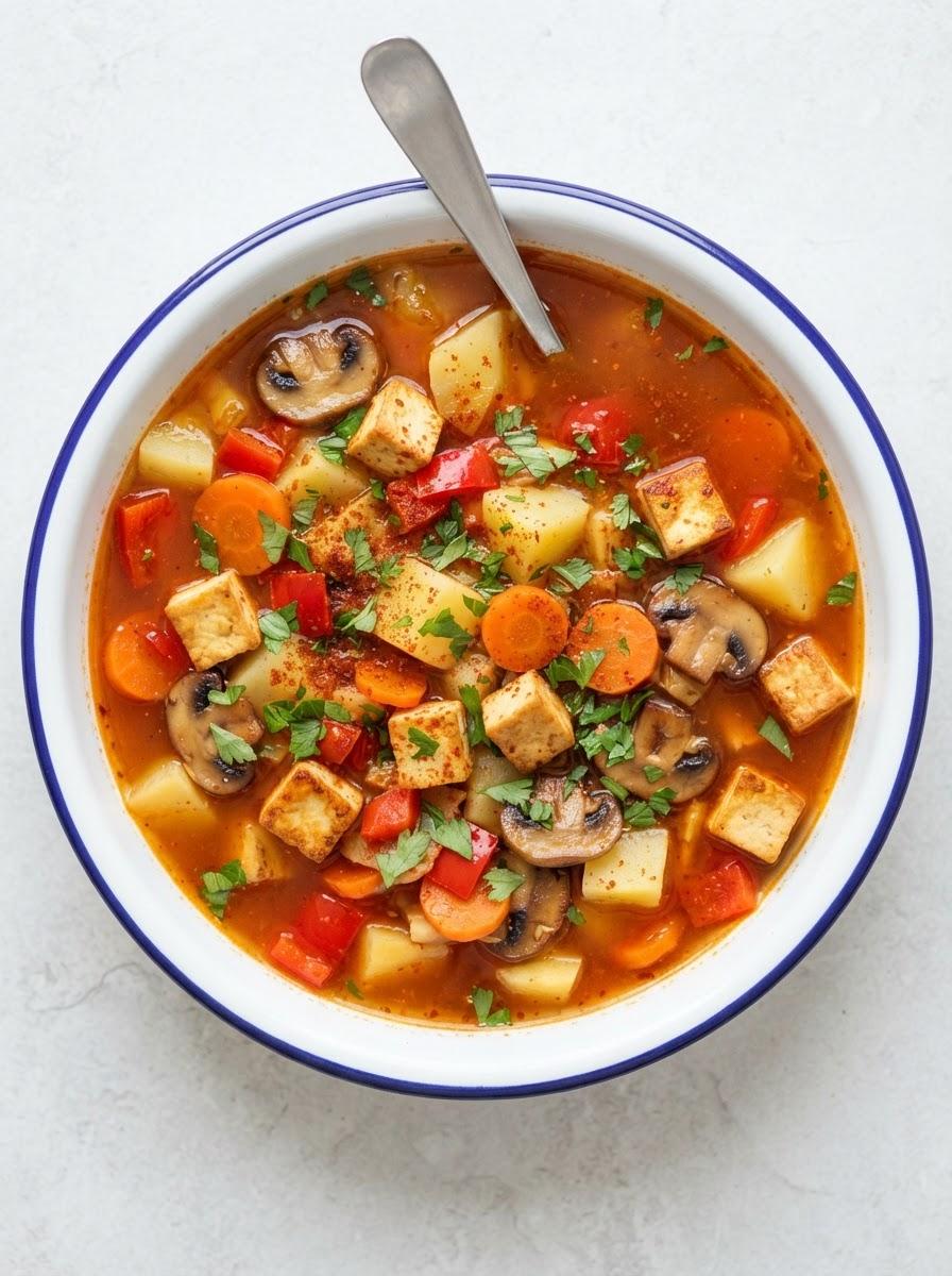 Vegetarische goulashsoep