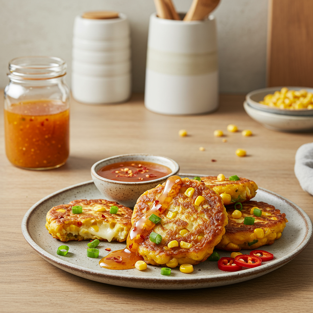 Hot Honey Halloumi Sweetcorn Fritters
