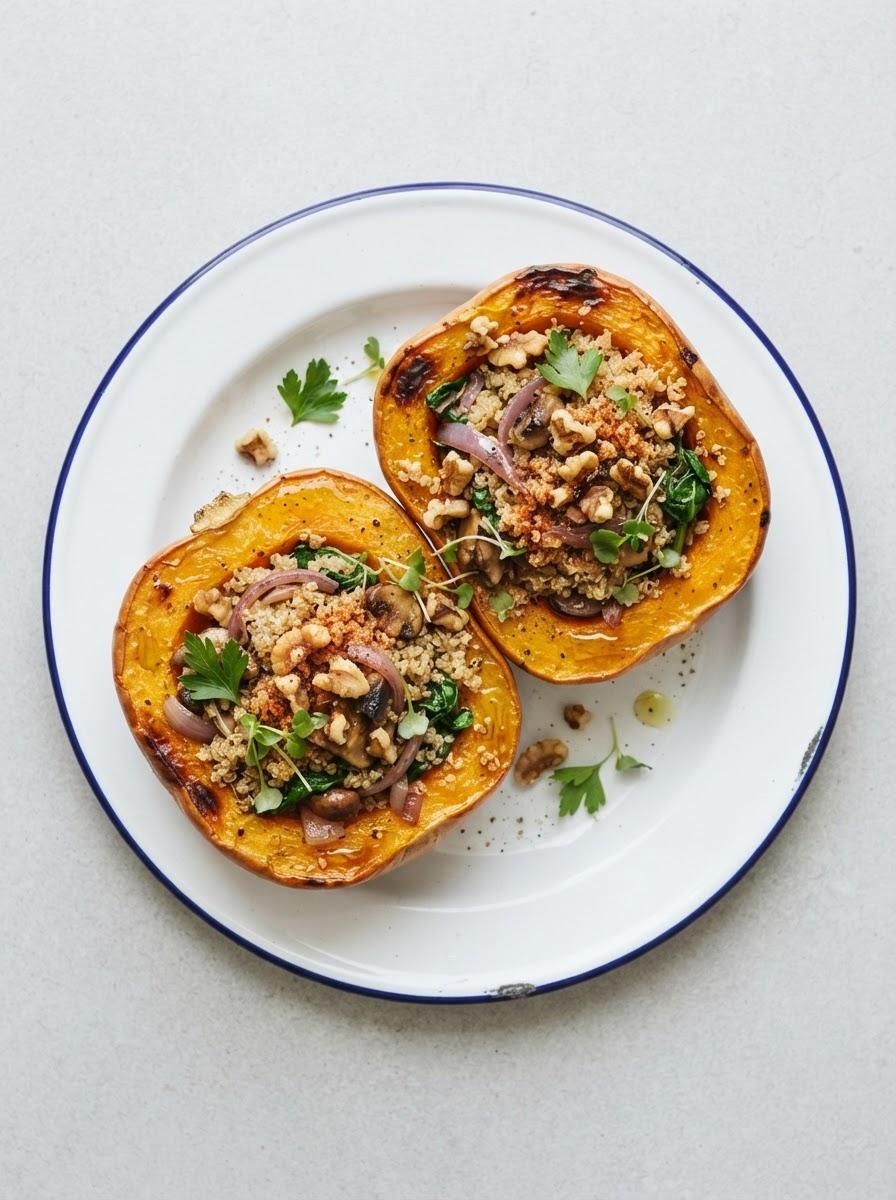 Vegan gevulde pompoen