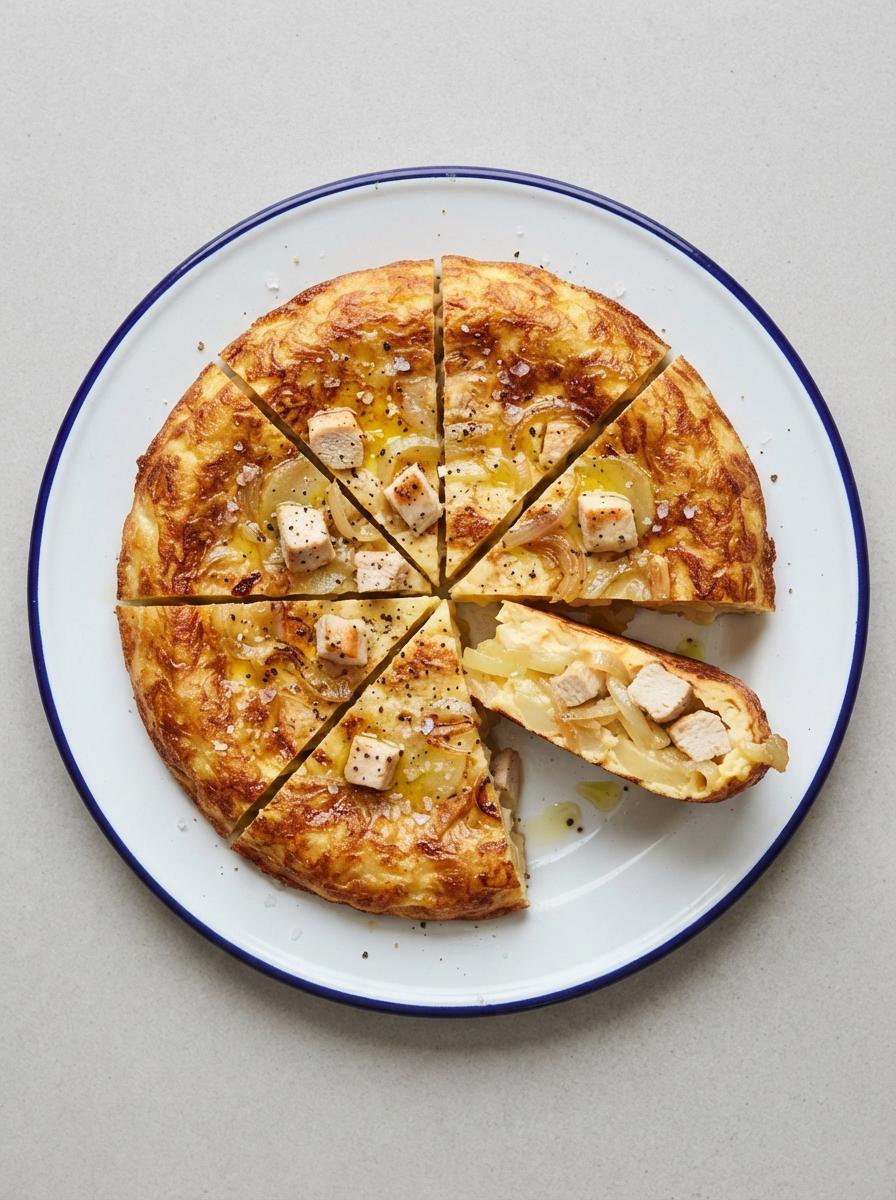 Eiwitrijke Spaanse tortilla met kipfilet
