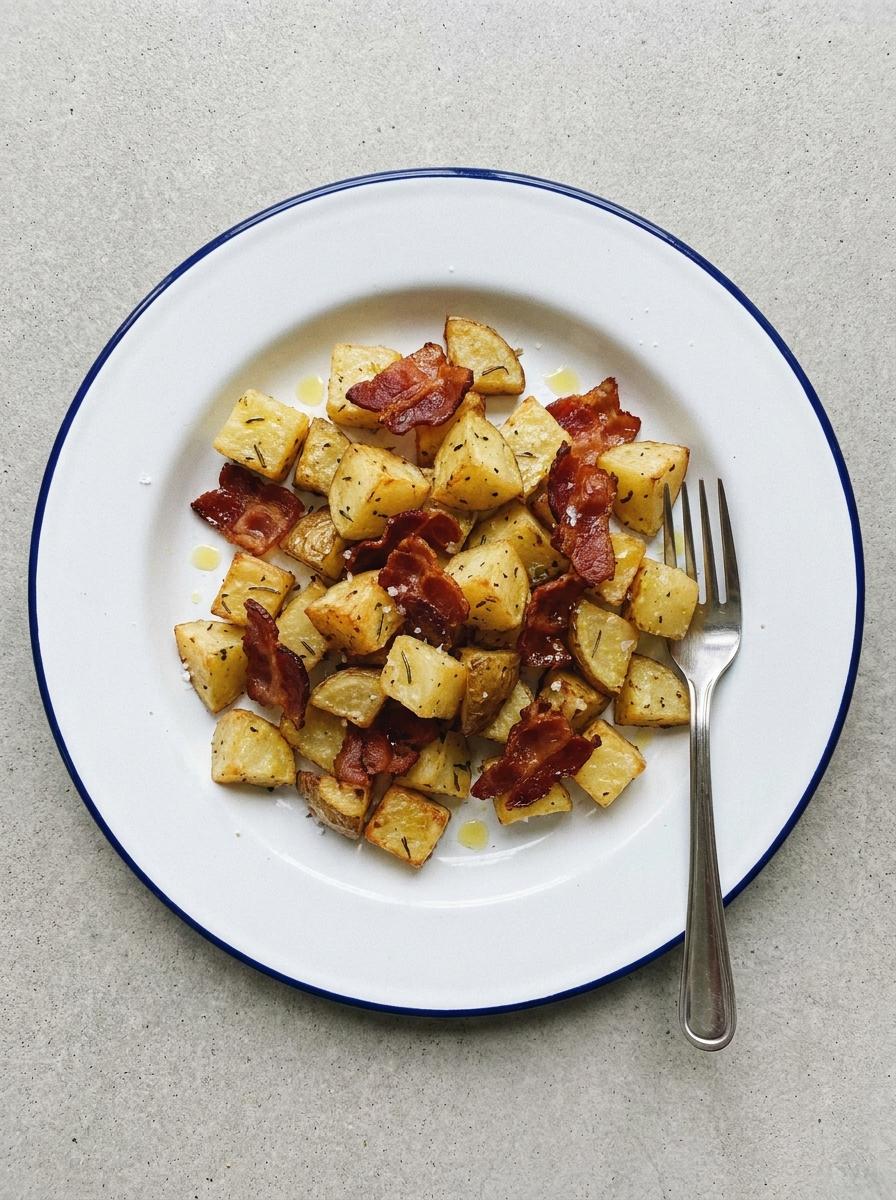 Gebakken aardappel met spek uit de airfryer