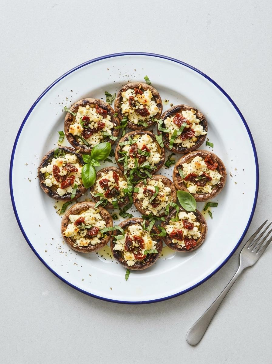 Vegetarische gevulde champignons van de BBQ