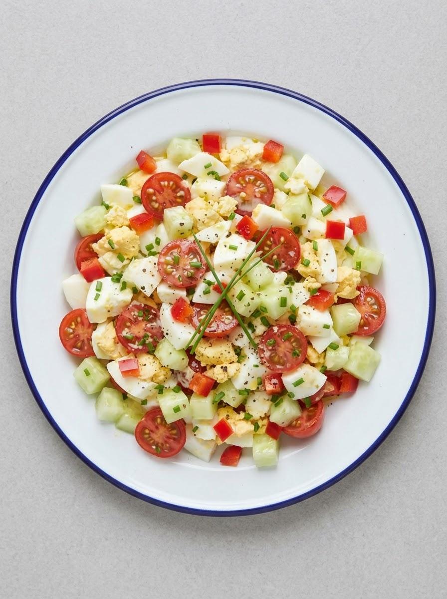 Caloriearme eiersalade met groenten