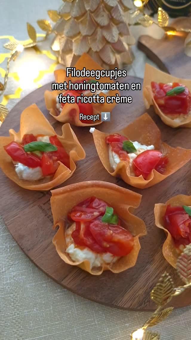 Filodeegcups met ricotta-feta & Looye Honingtomaten