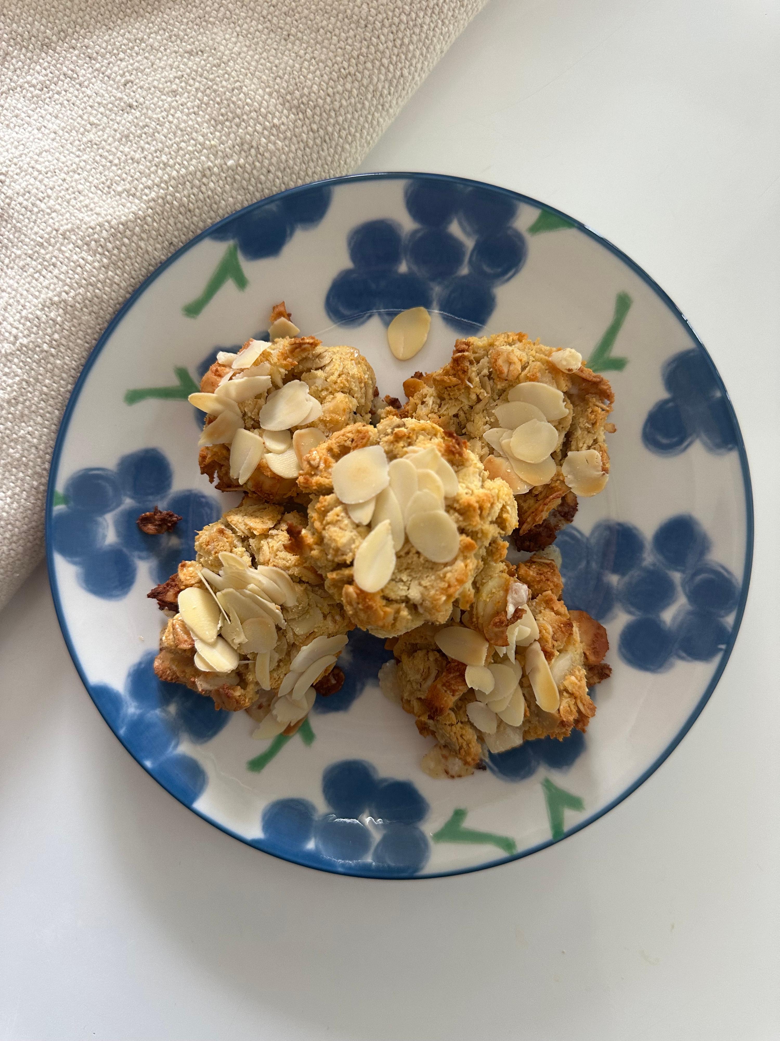 Havermoutkoekjes met macadamia, amandel & witte chocolade