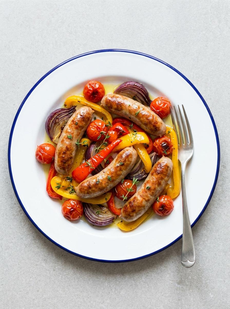 Worsten en groenten traybake