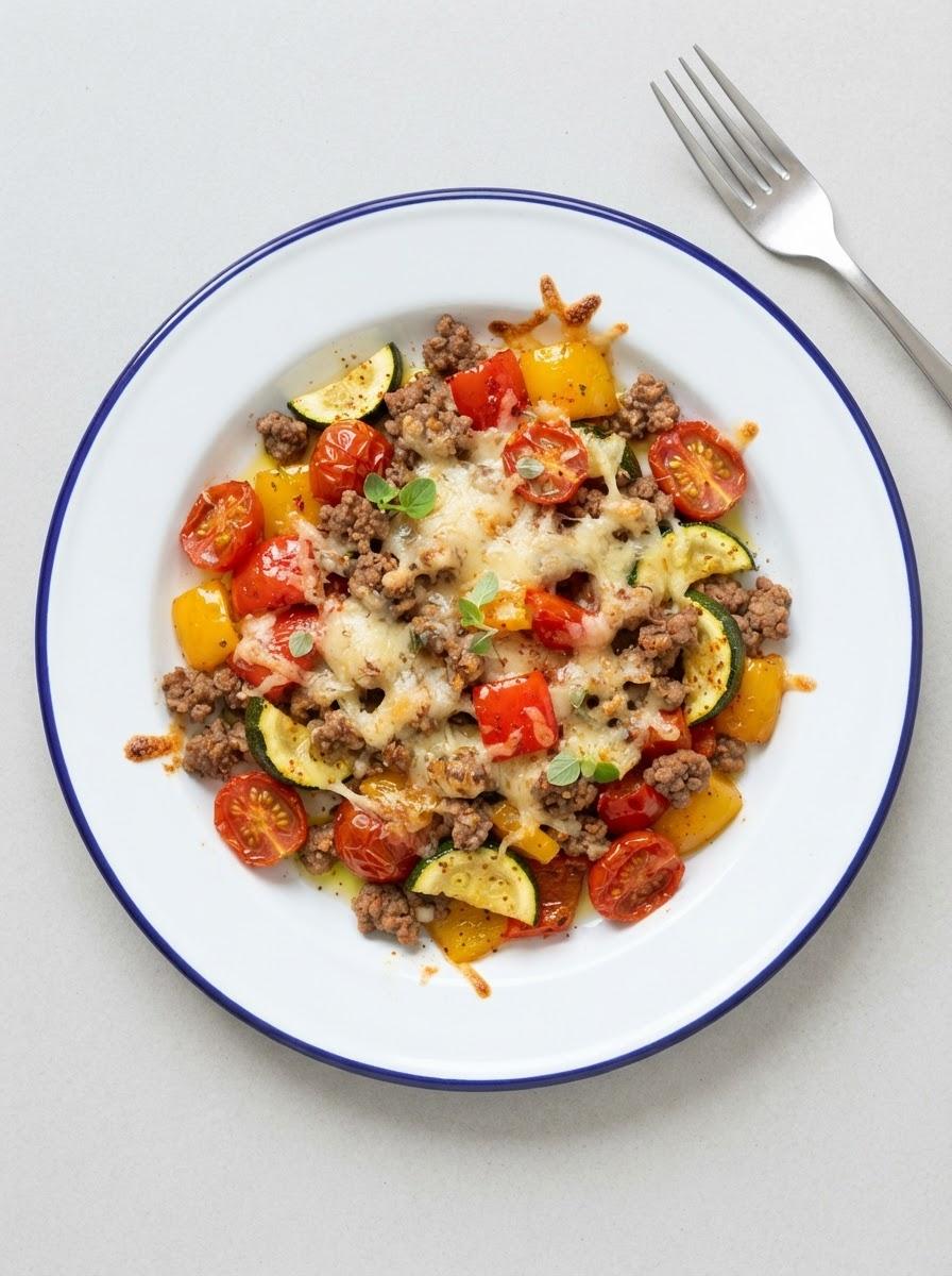 Caloriearme gehakt-groenteschotel