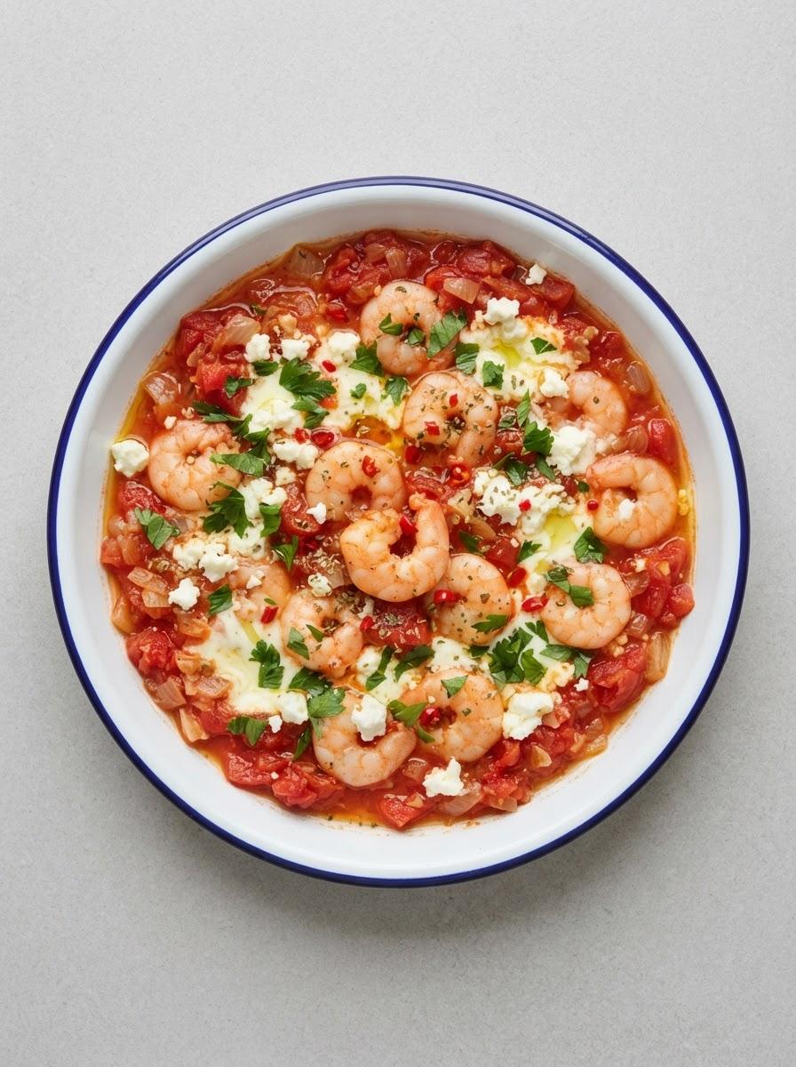 Eiwitrijke garnalen saganaki