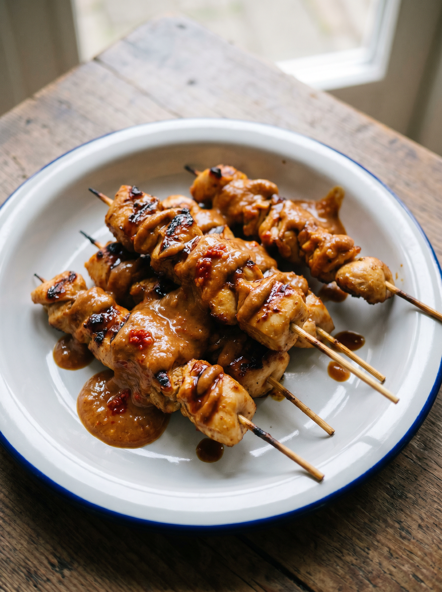 Satay Kip met Pindasaus
