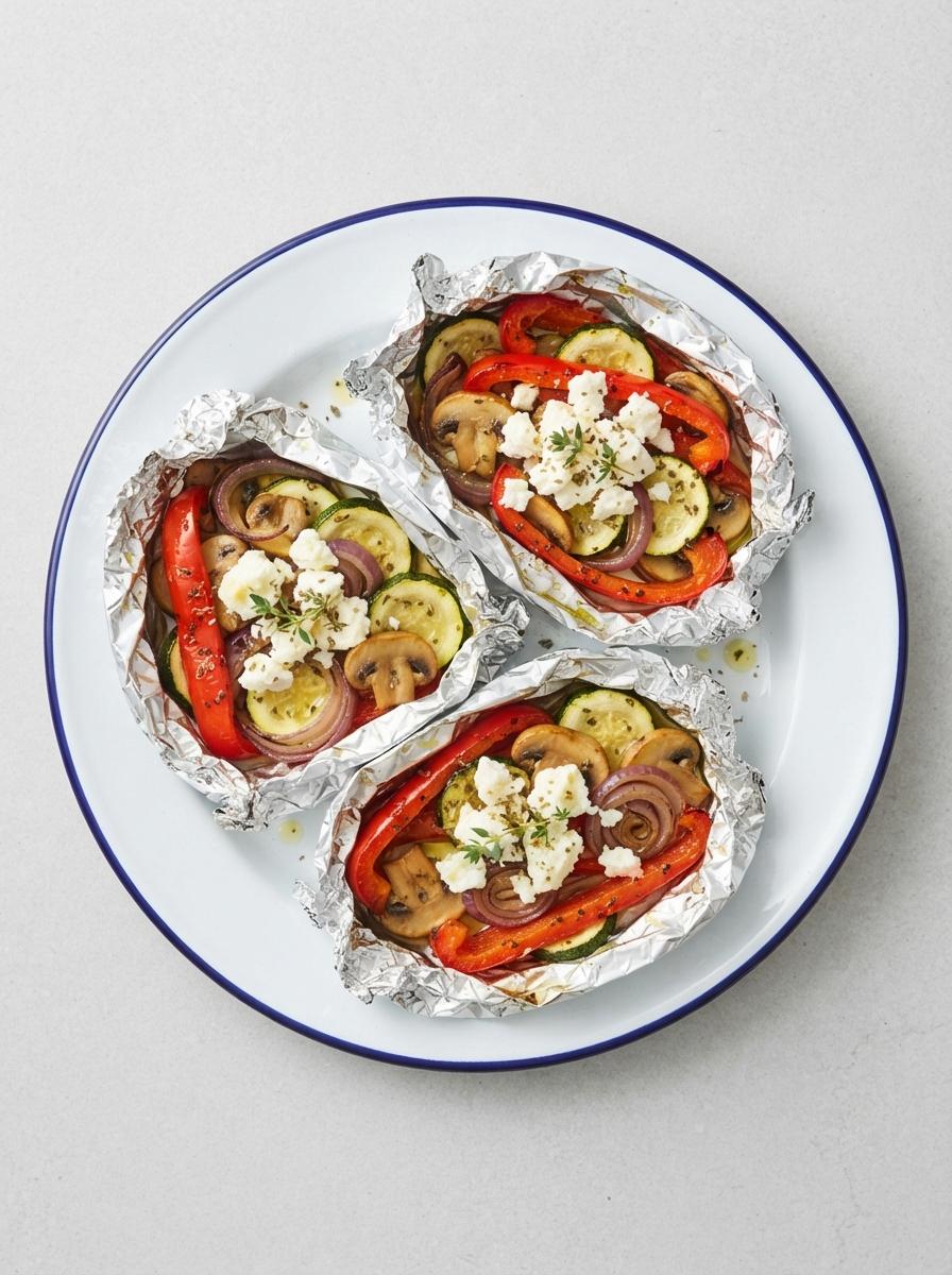 Vegetarische groentepakketjes van de bbq