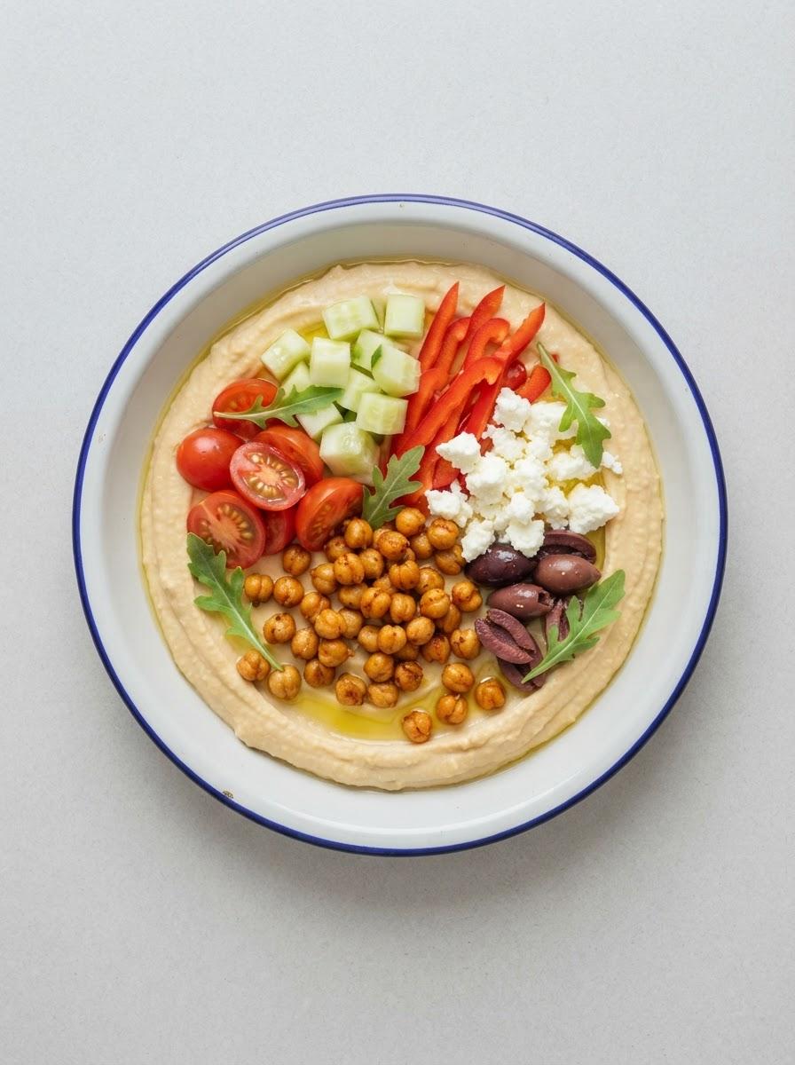 Vegetarische hummus-bowl