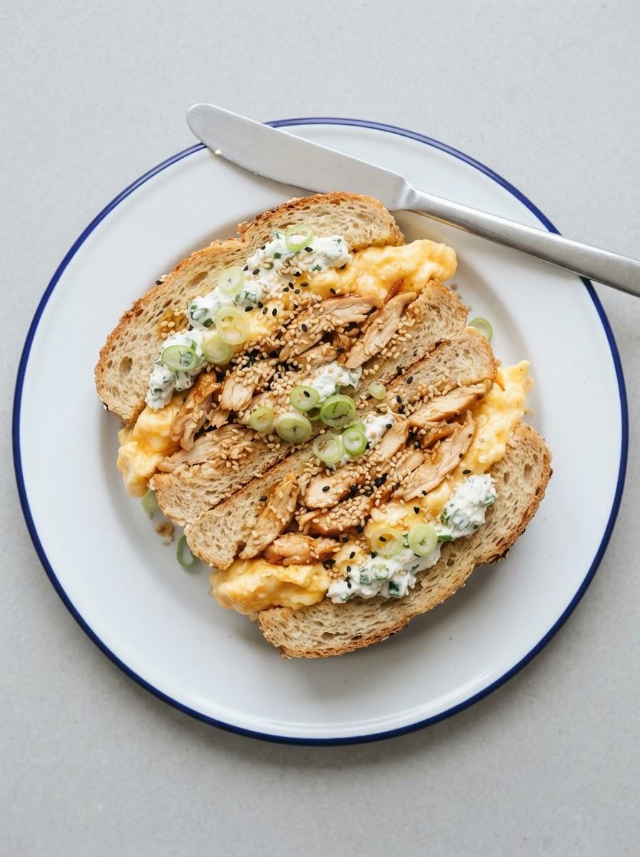 Eiwitrijke Koreaanse egg drop sandwich