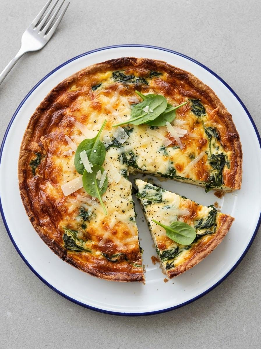Koolhydraatarme quiche met spinazie