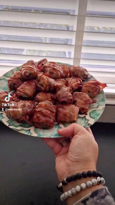 BBQ Kipdij Borrelhapjes met Ontbijtspek