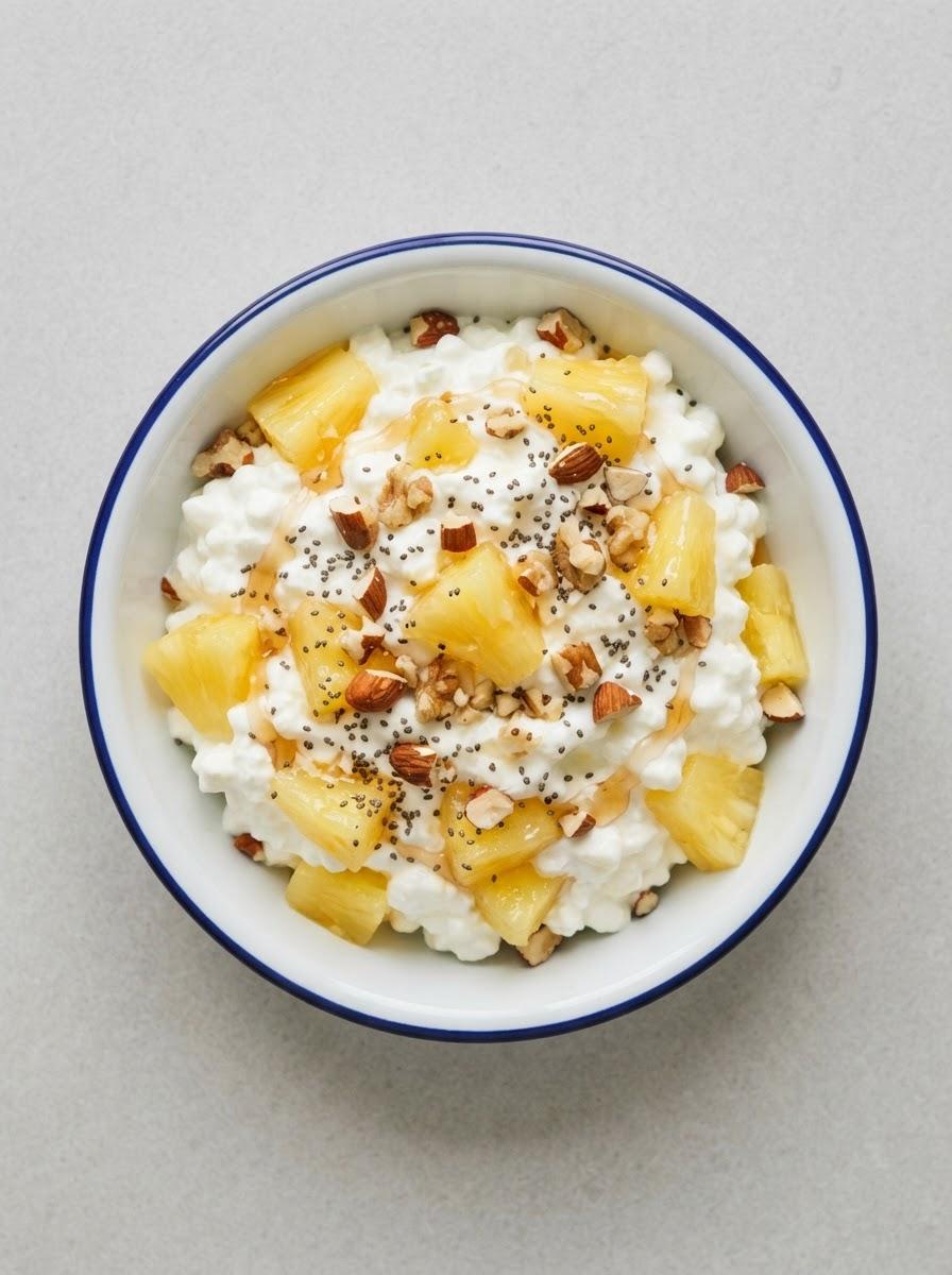 Eiwitrijke hüttenkäse met ananas