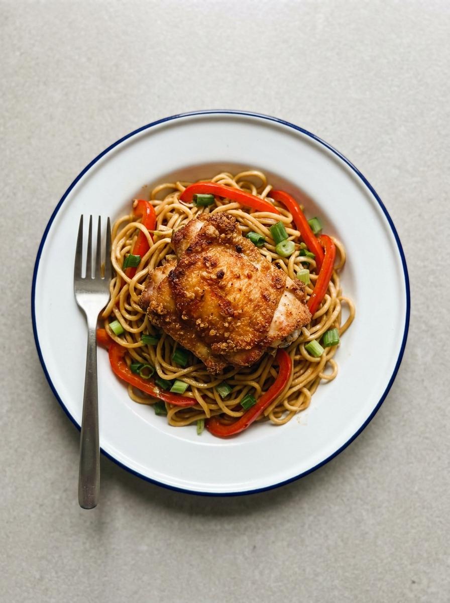 Bami met krokante kip uit de airfryer