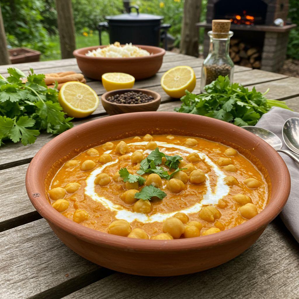 Romige Butter-Chickpea met een Indiaas tintje