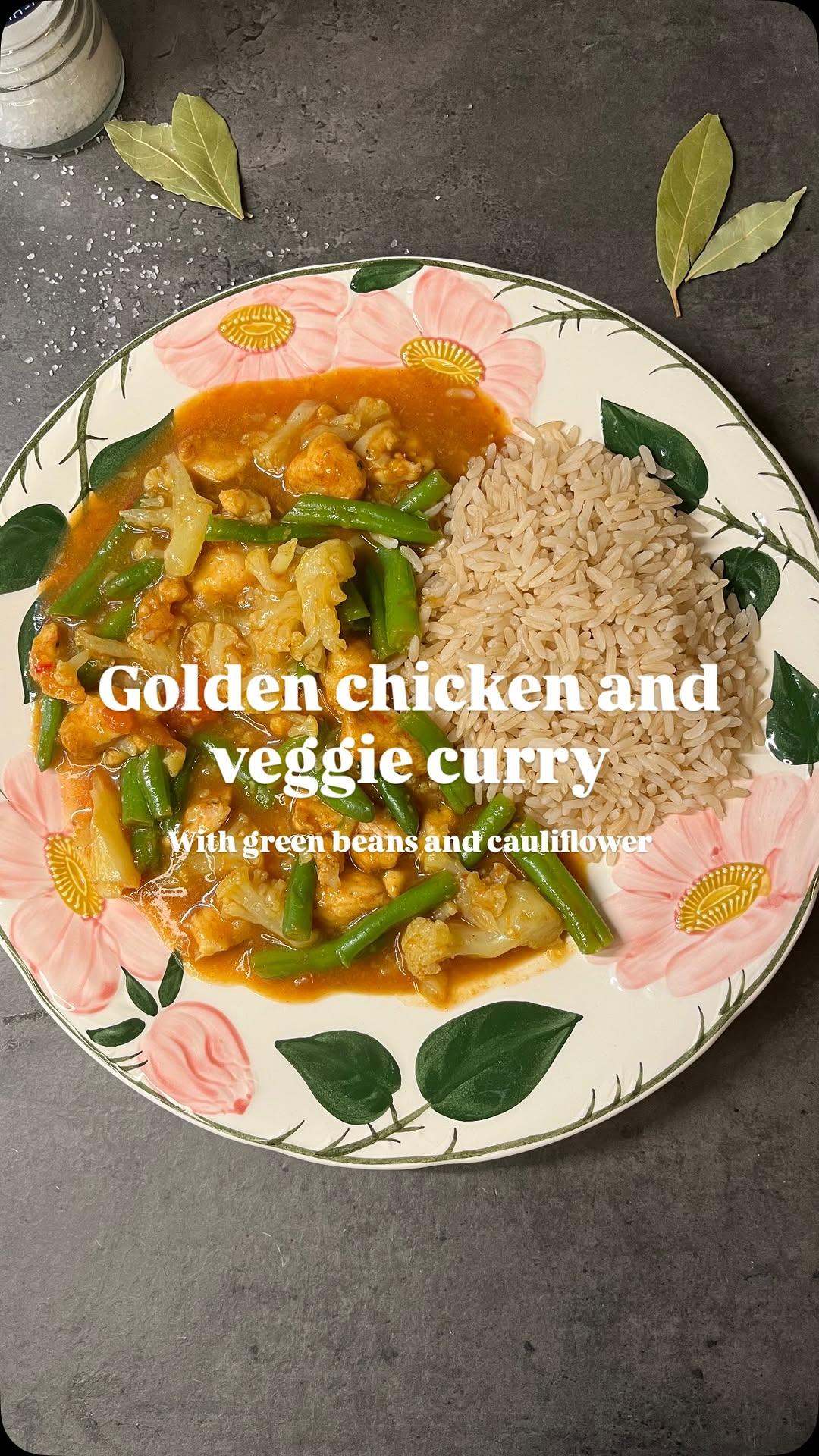 Golden curry met kip en groenten