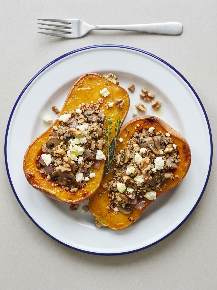Vegetarische gevulde flespompoen