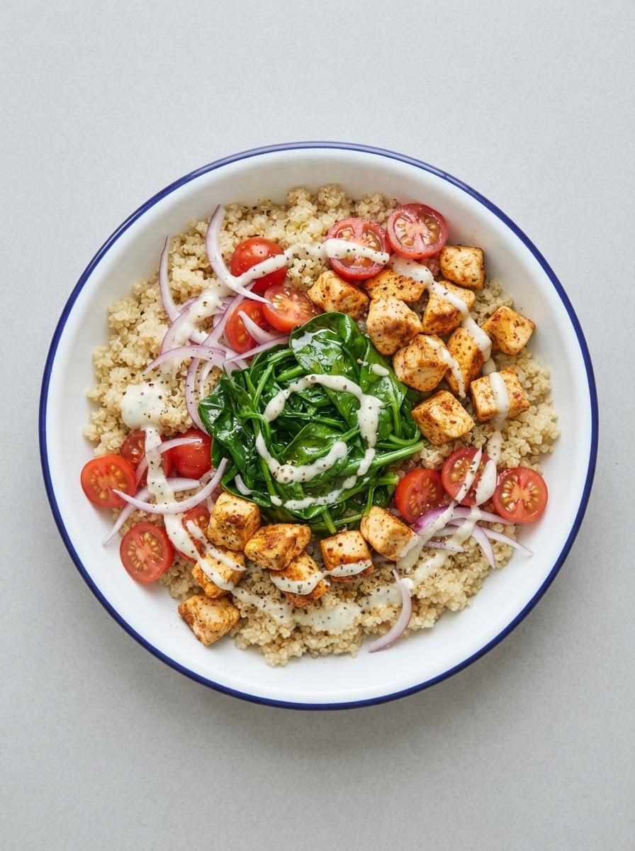 Caloriearme spinazie-quinoa bowl