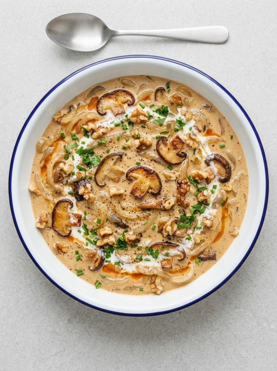 Vegetarische paddenstoelenstroganoff