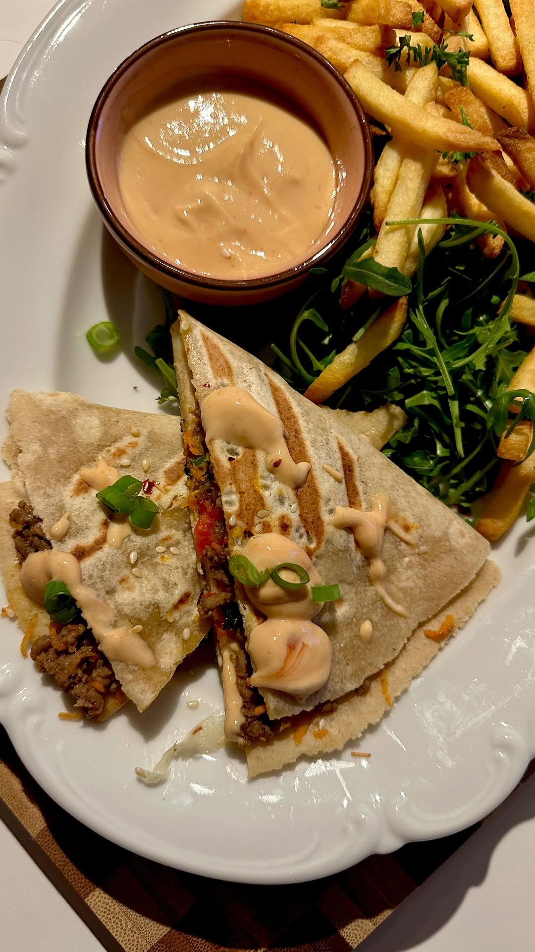 Beef & cheese smash burger wrap