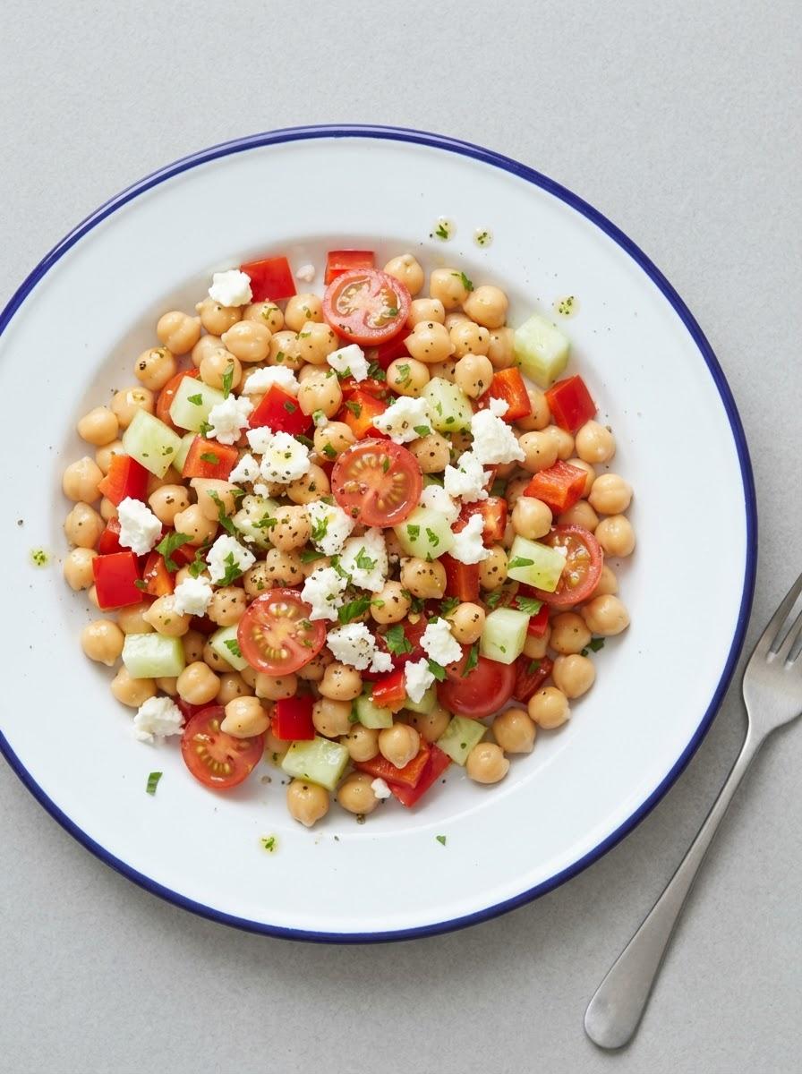 Caloriearme kikkererwten en groentesalade