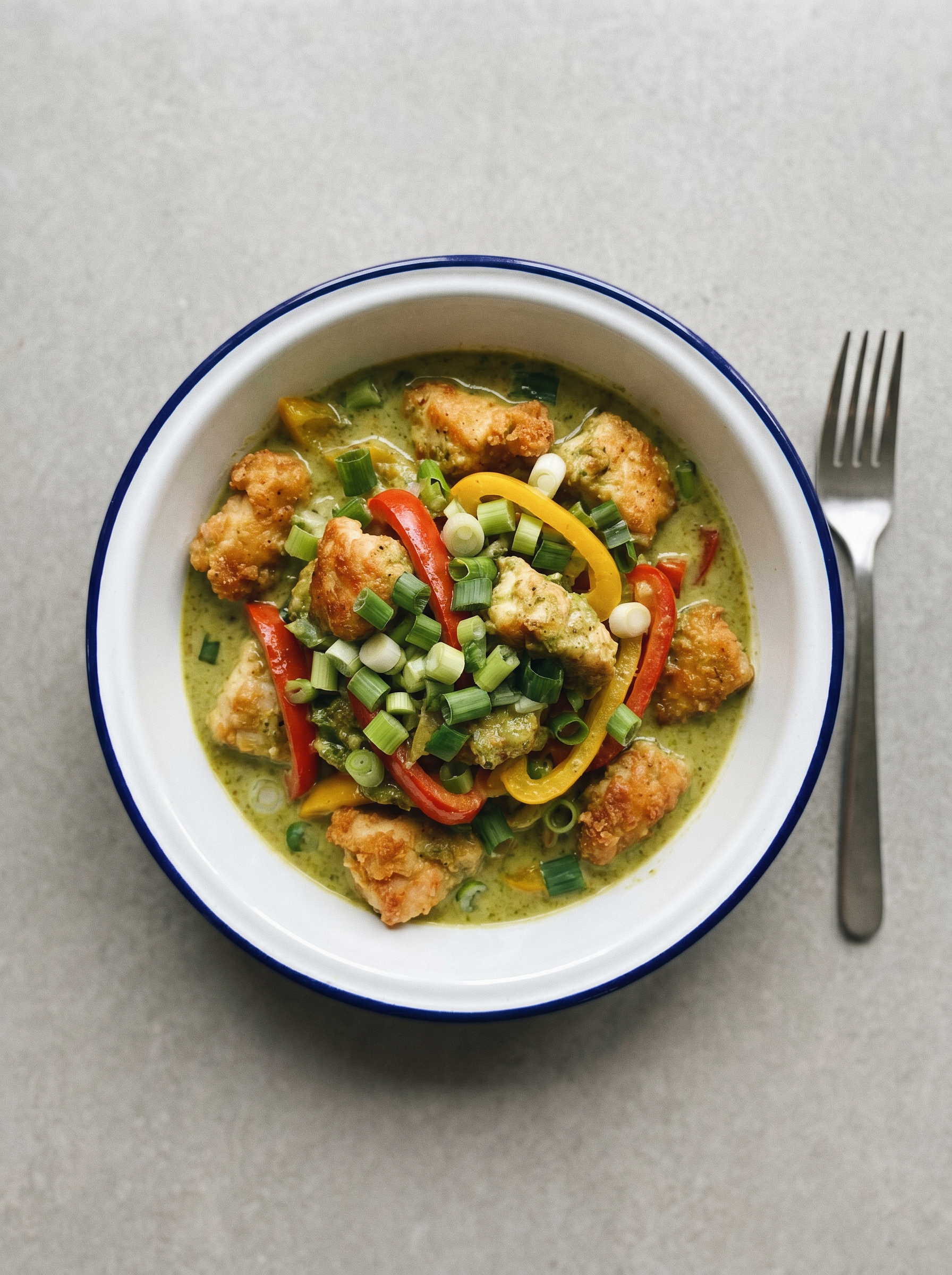 Airfryer groene curry kip
