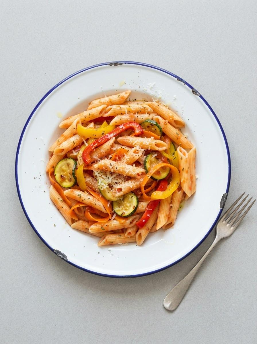 Snelle pasta met veel groenten
