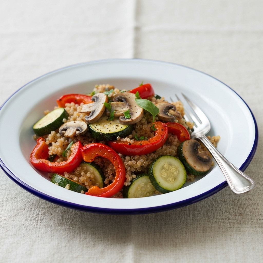 Geroosterde Paprika, Courgette en Champignon Quinoa