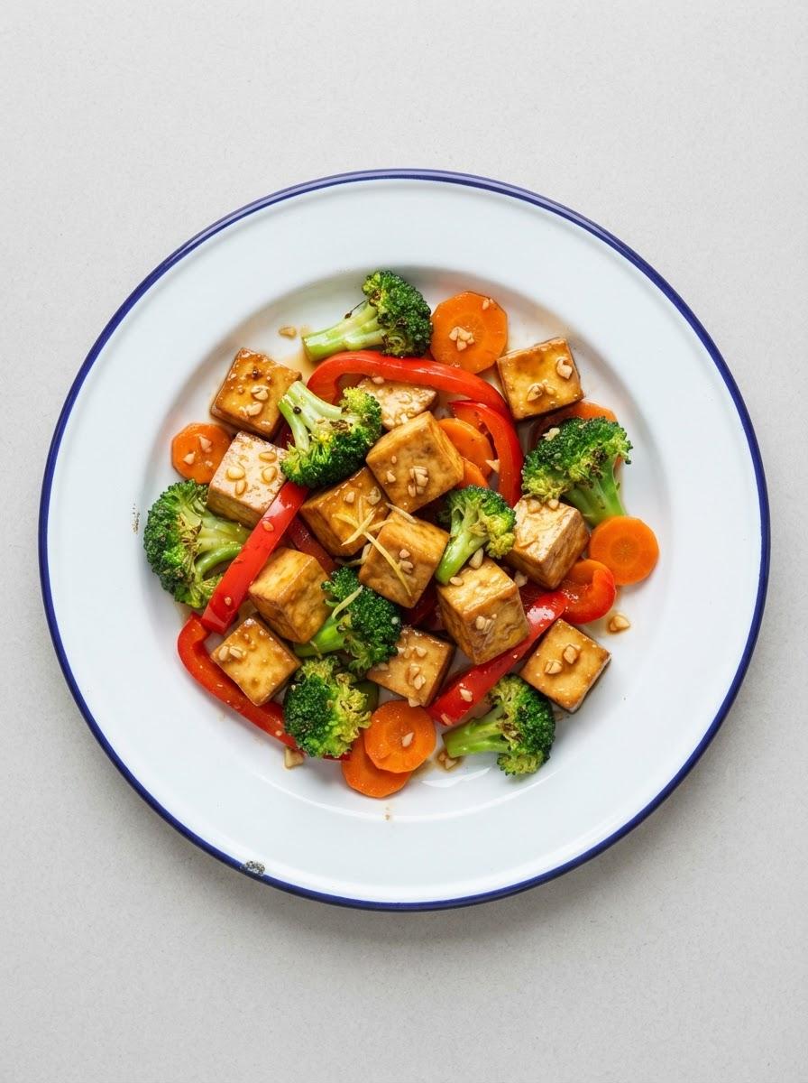 Eiwitrijke tofu roerbak met groenten