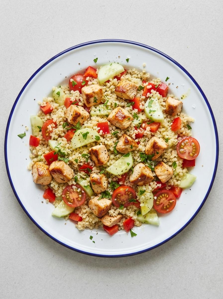 Eiwitrijke bulgursalade met kip