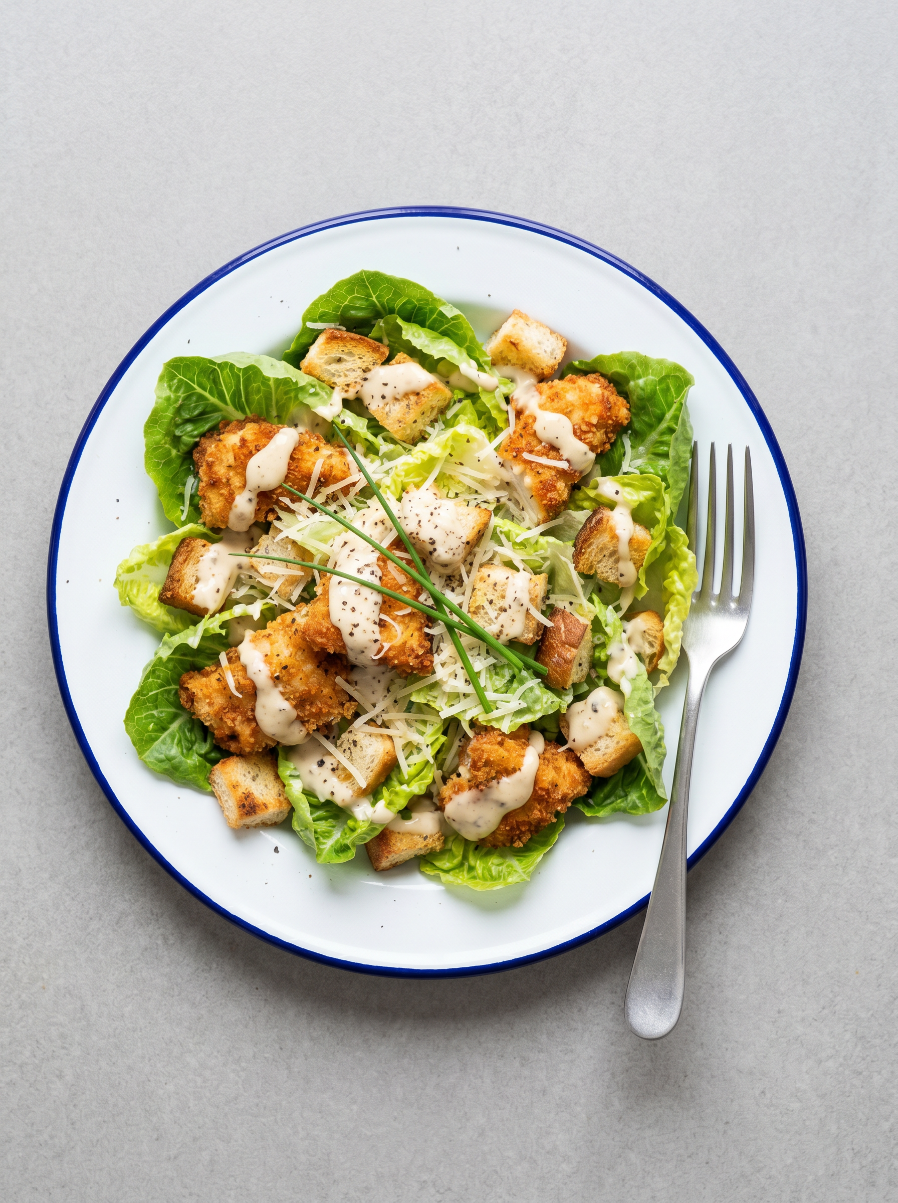Caesar salade met airfryer kip