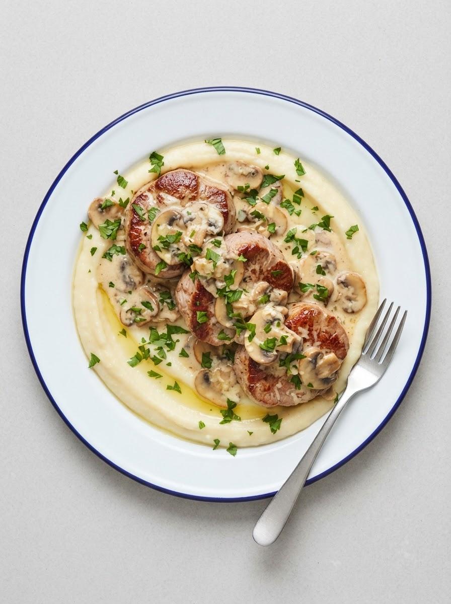 Koolhydraatarme Varkenshaas in Champignonroomsaus