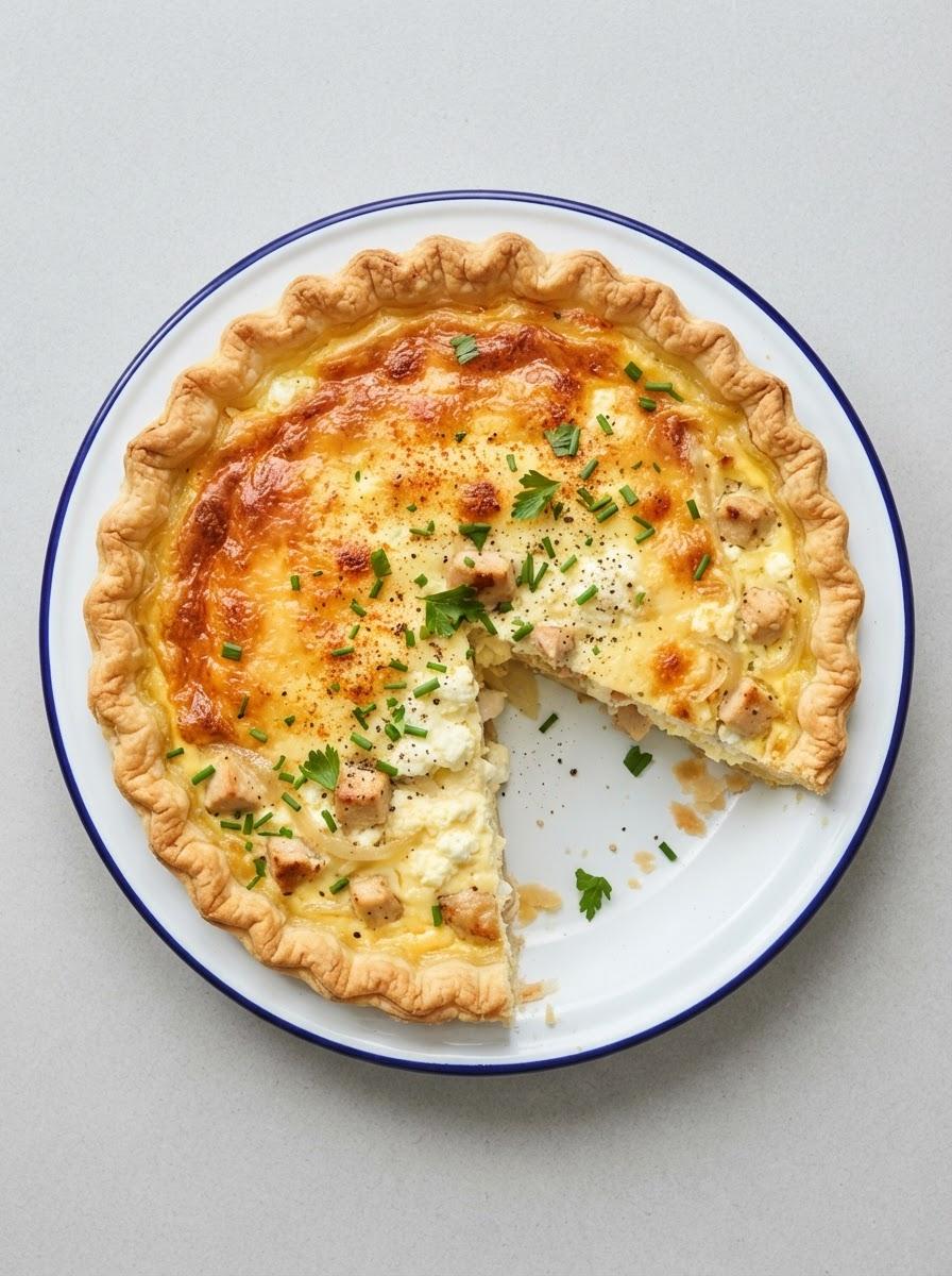 Eiwitrijke quiche lorraine met kip en hüttenkäse