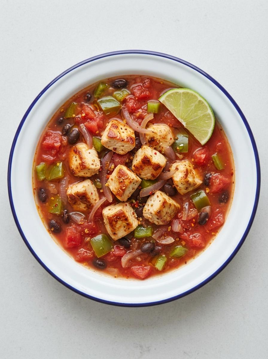 Eiwitrijke kip taco soep