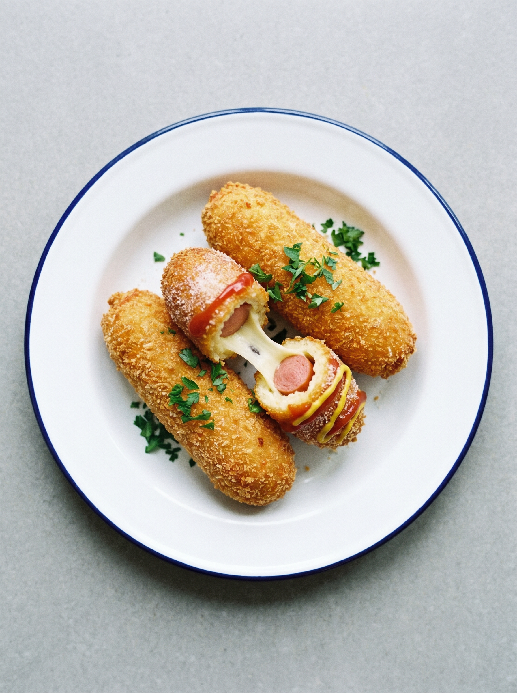 Koreaanse corn dogs uit de airfryer