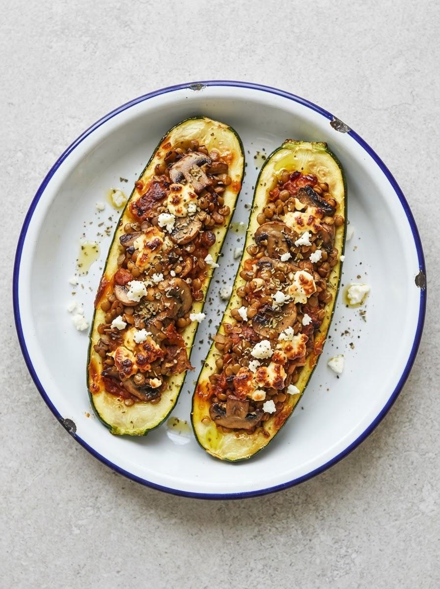 Vegetarische gevulde courgette