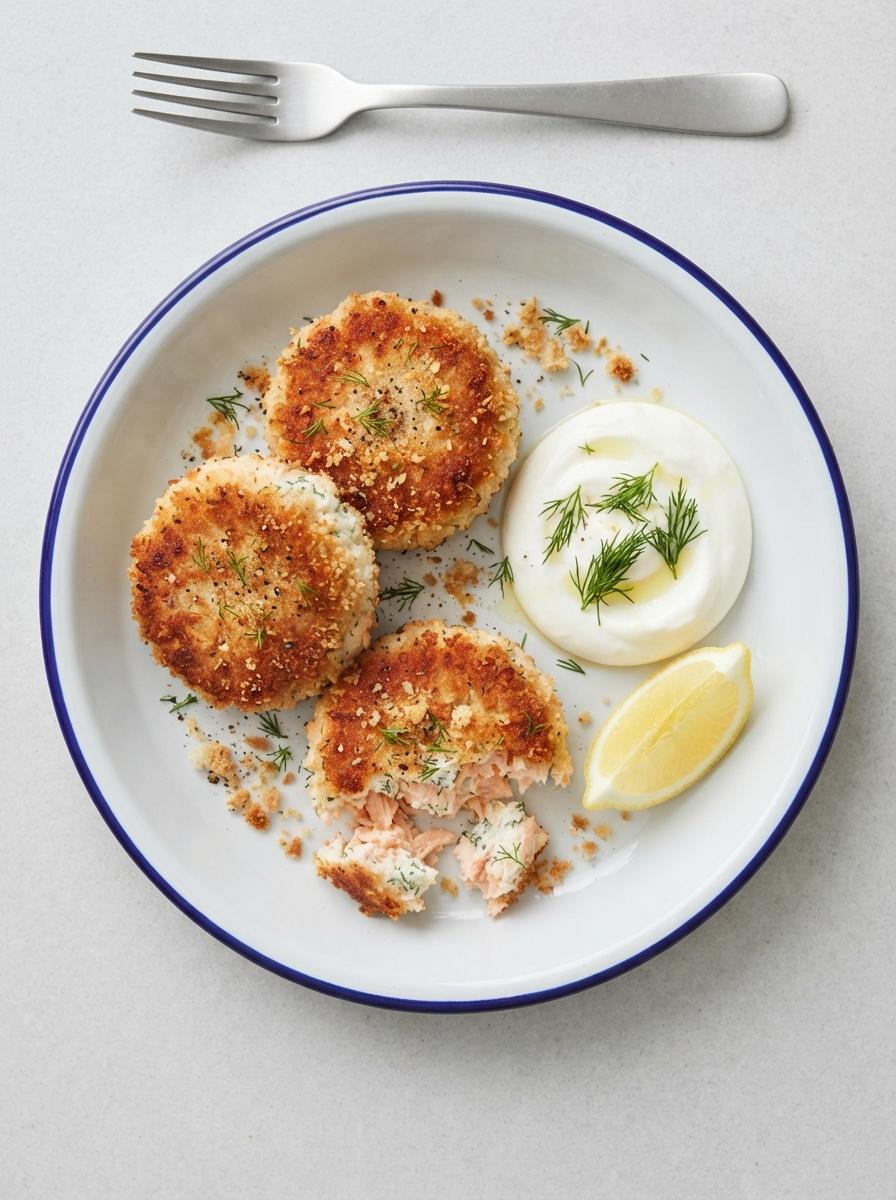Eiwitrijke viskoekjes met zalm en kwark