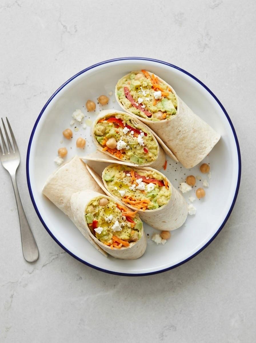 Vegetarische koude lunchwraps