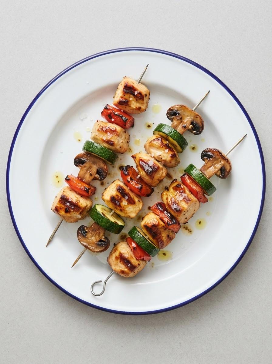 Koolhydraatarme BBQ Kipspiesjes met Groente