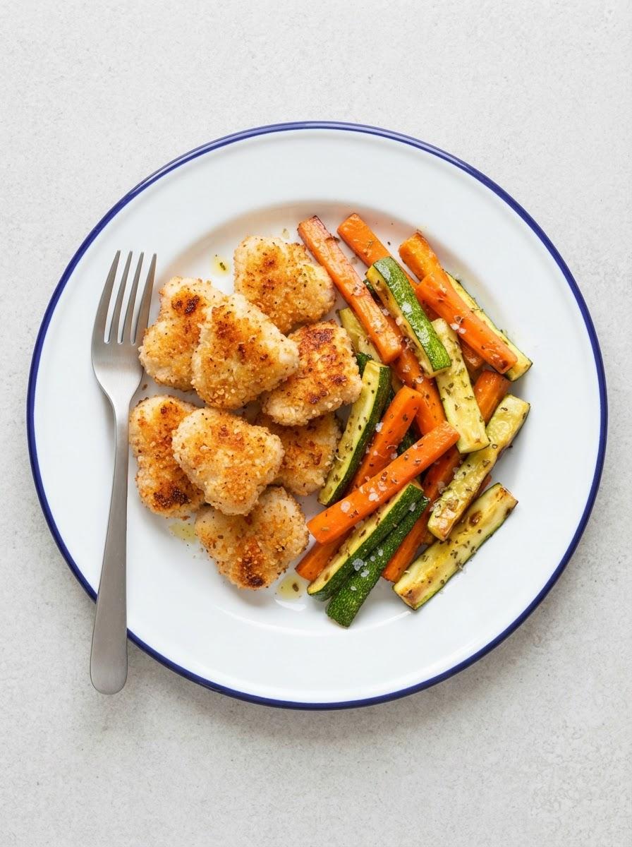 Caloriearme kipnuggets met groentefrietjes
