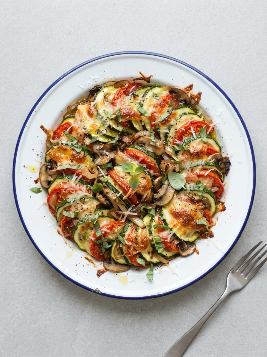Vegetarische ovenschotel met courgette en tomaat