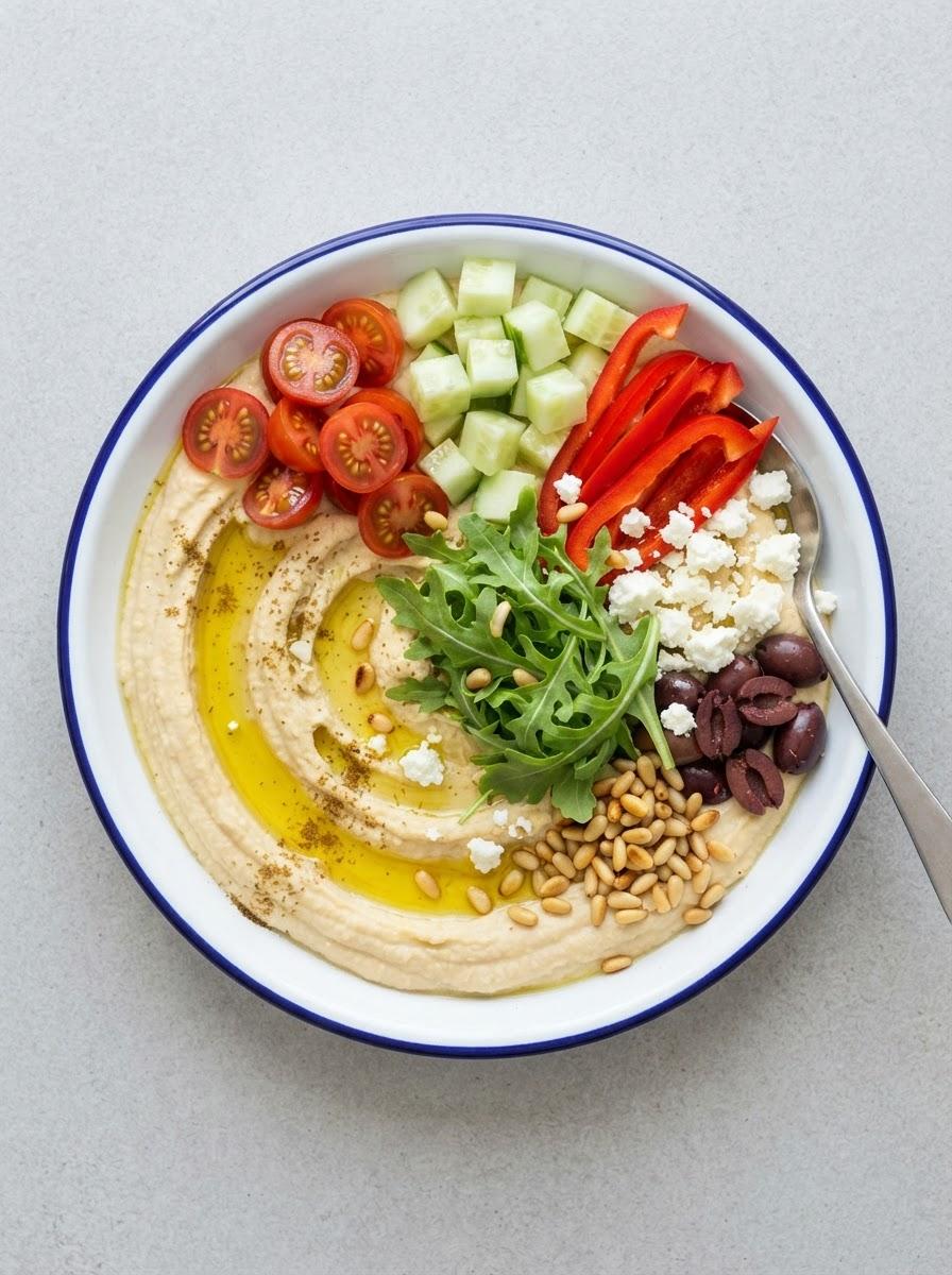 Vegetarische hummus-bowl