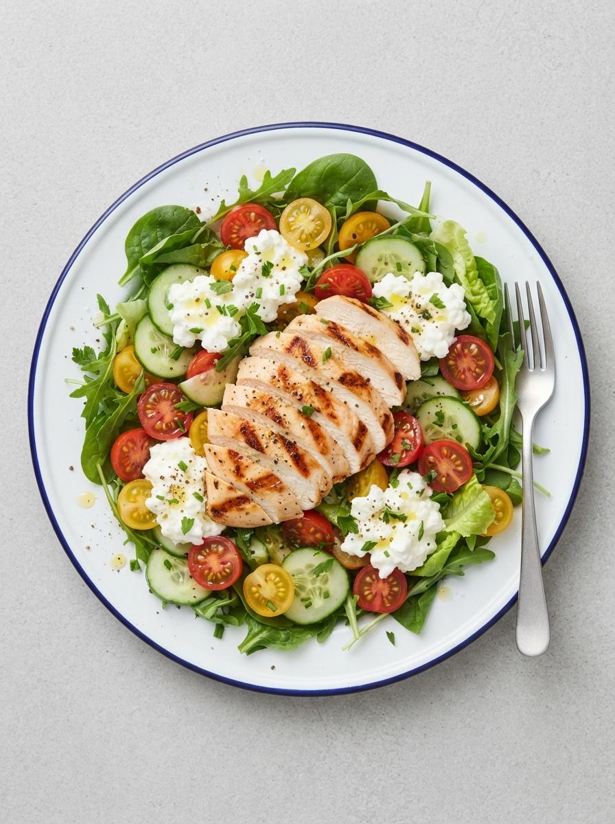 Eiwitrijke salade met gegrilde kip