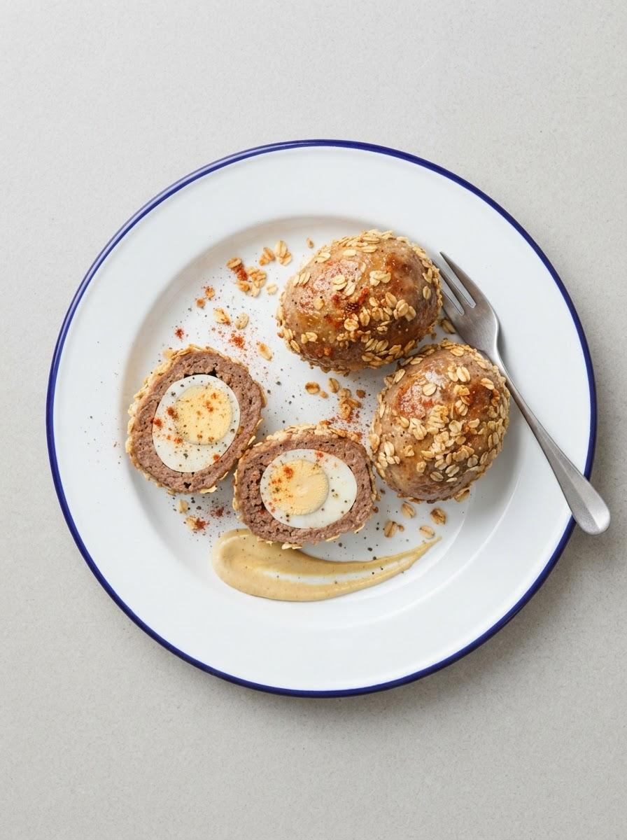 Eiwitrijke Scotch eggs uit de oven